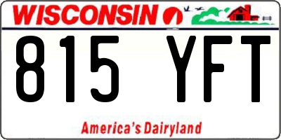 WI license plate 815YFT