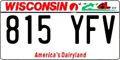 WI license plate 815YFV