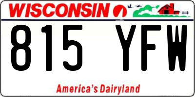 WI license plate 815YFW