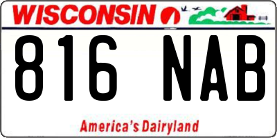 WI license plate 816NAB