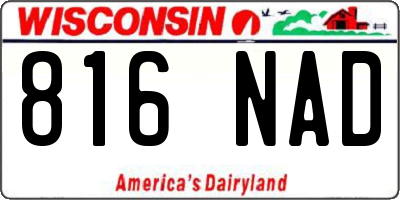 WI license plate 816NAD
