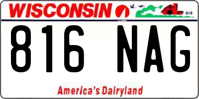 WI license plate 816NAG