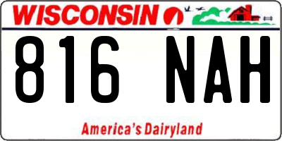 WI license plate 816NAH