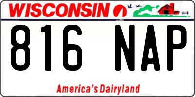 WI license plate 816NAP