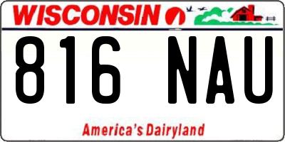 WI license plate 816NAU