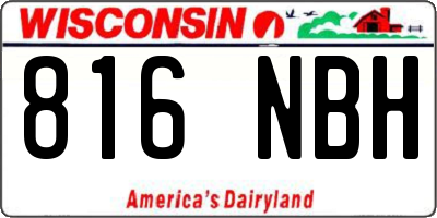 WI license plate 816NBH