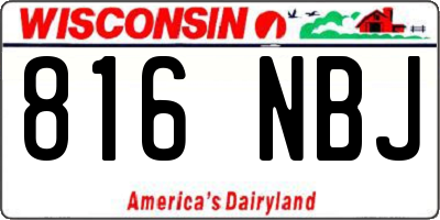 WI license plate 816NBJ