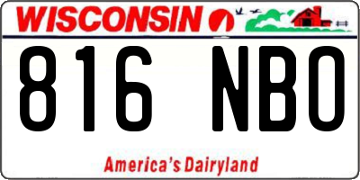 WI license plate 816NBO
