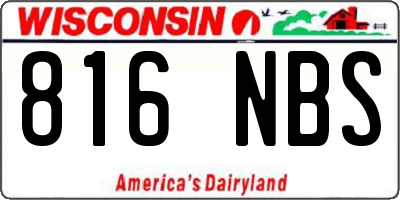 WI license plate 816NBS