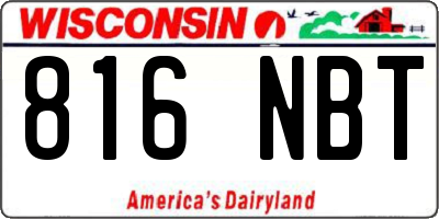WI license plate 816NBT