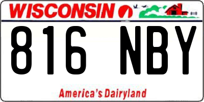 WI license plate 816NBY