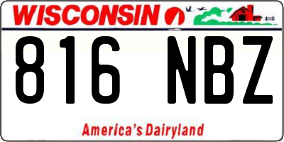 WI license plate 816NBZ