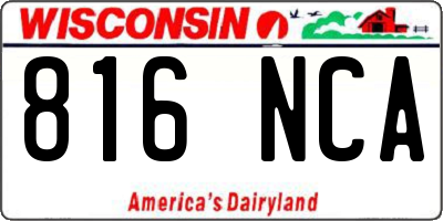 WI license plate 816NCA