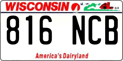 WI license plate 816NCB