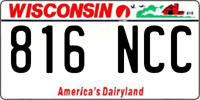 WI license plate 816NCC