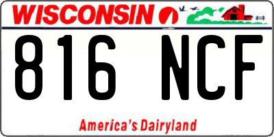 WI license plate 816NCF