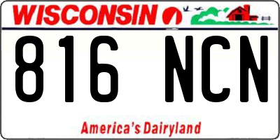 WI license plate 816NCN