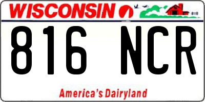 WI license plate 816NCR