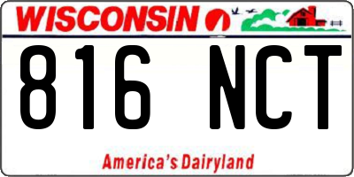 WI license plate 816NCT