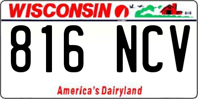 WI license plate 816NCV