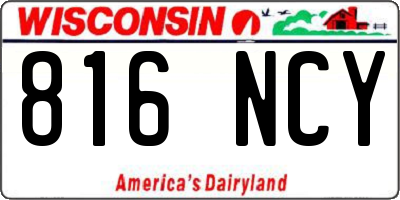 WI license plate 816NCY