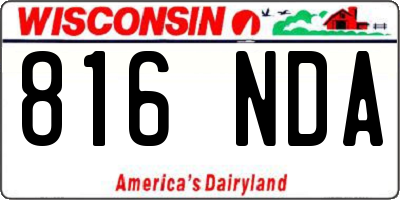 WI license plate 816NDA