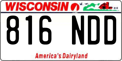 WI license plate 816NDD