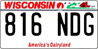 WI license plate 816NDG