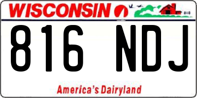 WI license plate 816NDJ