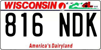 WI license plate 816NDK