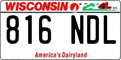 WI license plate 816NDL