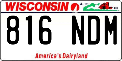 WI license plate 816NDM