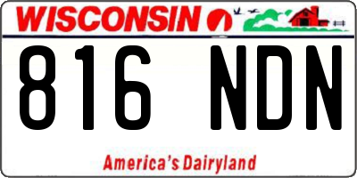 WI license plate 816NDN