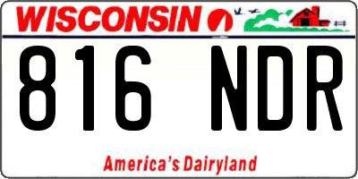 WI license plate 816NDR