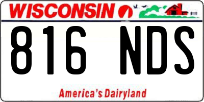 WI license plate 816NDS