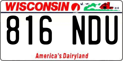 WI license plate 816NDU