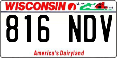 WI license plate 816NDV
