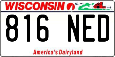 WI license plate 816NED