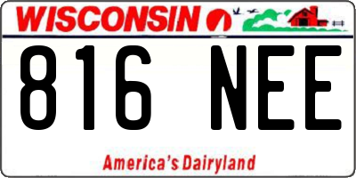 WI license plate 816NEE