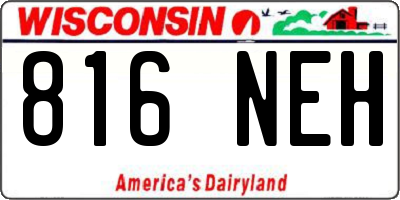 WI license plate 816NEH