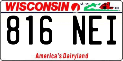 WI license plate 816NEI