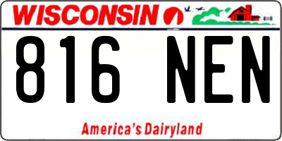 WI license plate 816NEN