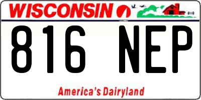 WI license plate 816NEP