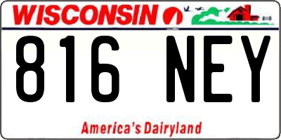 WI license plate 816NEY