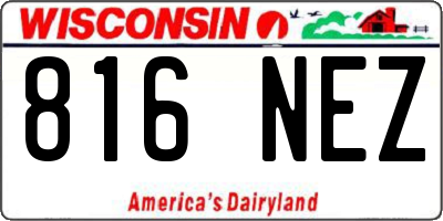 WI license plate 816NEZ
