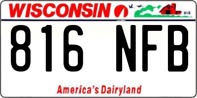 WI license plate 816NFB