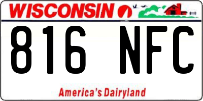 WI license plate 816NFC