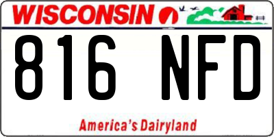WI license plate 816NFD