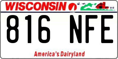 WI license plate 816NFE