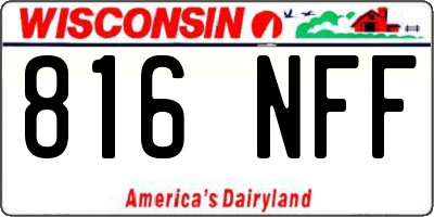 WI license plate 816NFF